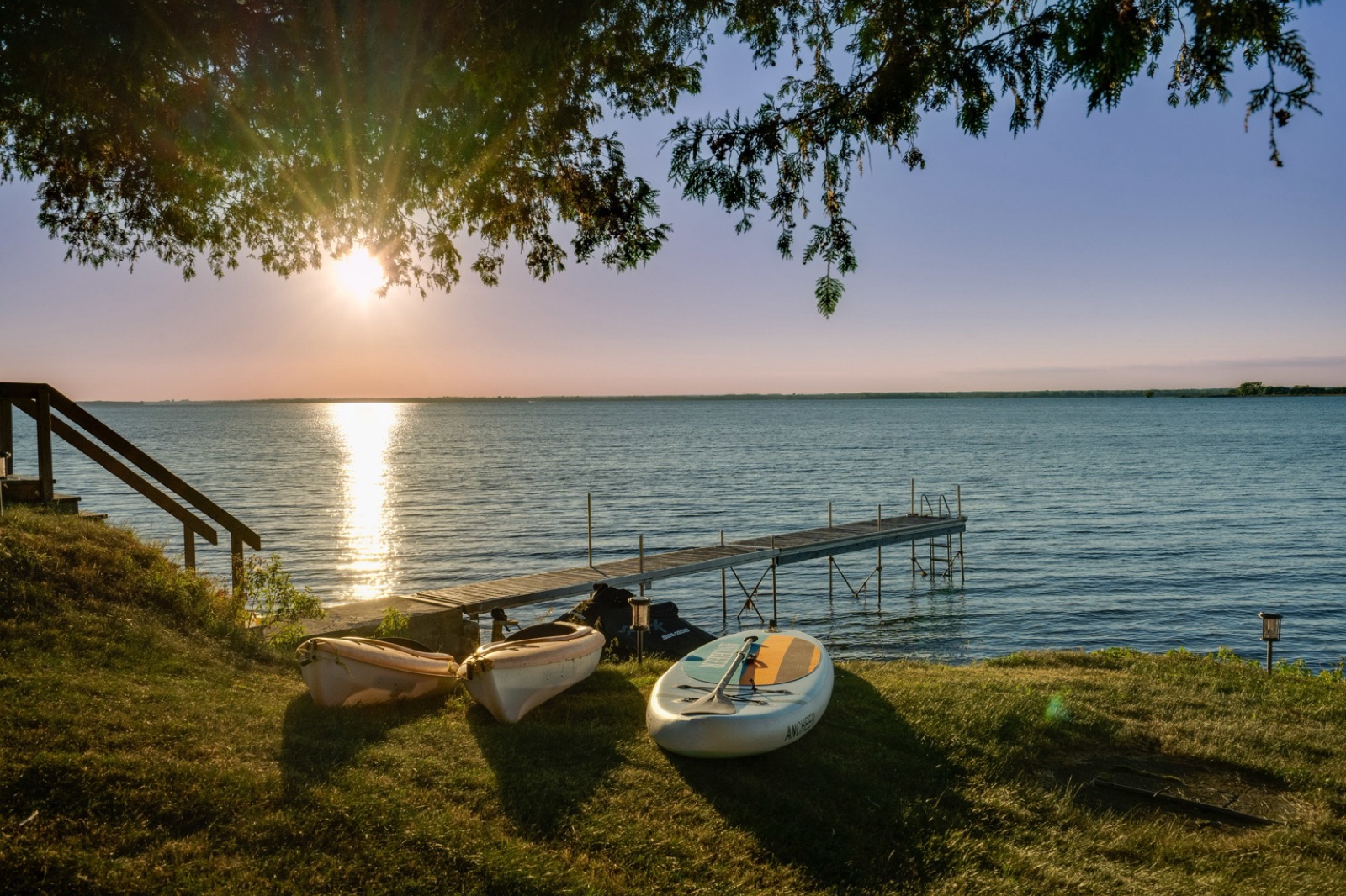 Private dock, kayaks and paddleboard on the Bay of Quinte